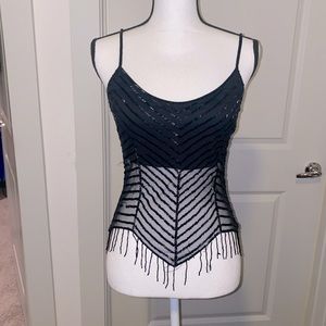 Vintage Express Beaded Semi-sheer Top